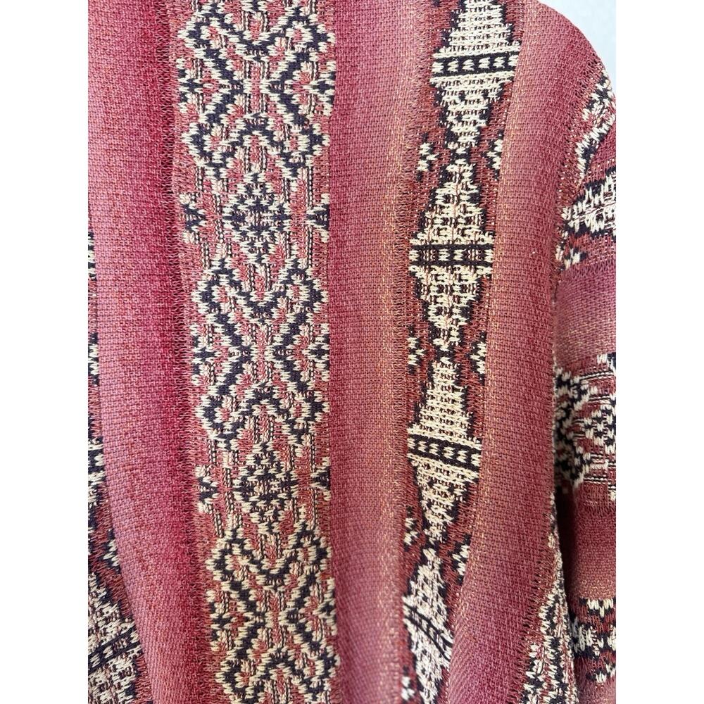 Lauren Ralph Lauren Southwestern Shawl Cardigan S/M Cotton Linen Silk Boho - Picture 9 of 12